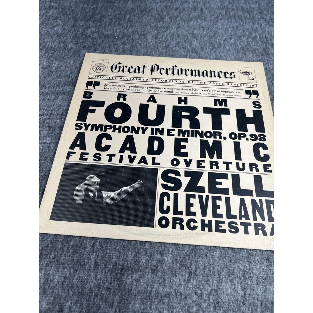 Brahms Szell Vinyl Record Fourth Symphony Academic Festival Overture CBS Black